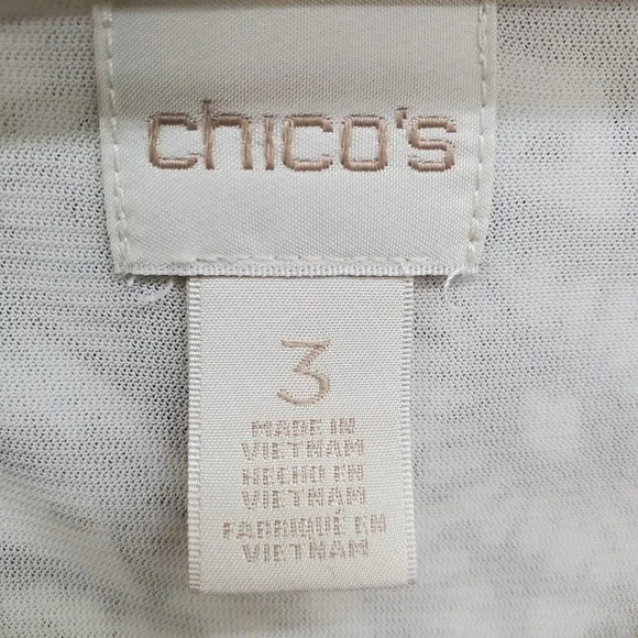 Chico's Womens 3 (XL) Brown Tan Abstract Diamond Print Asymmetric Hem Tunic Top - Picture 9 of 13